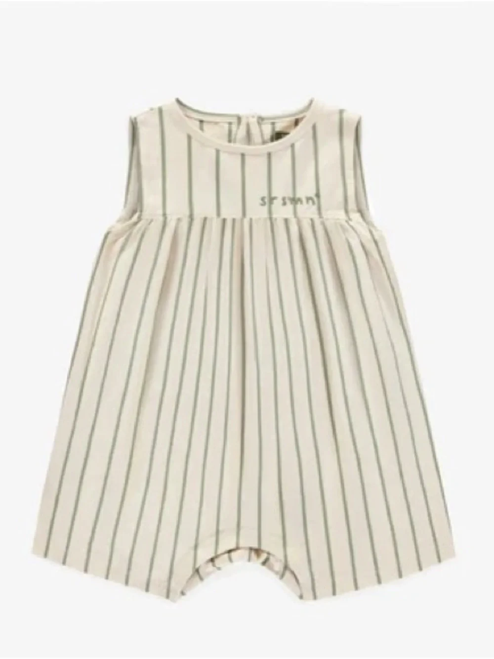 Souris Mini Cream Striped Sleeveless Romper, 9-12M